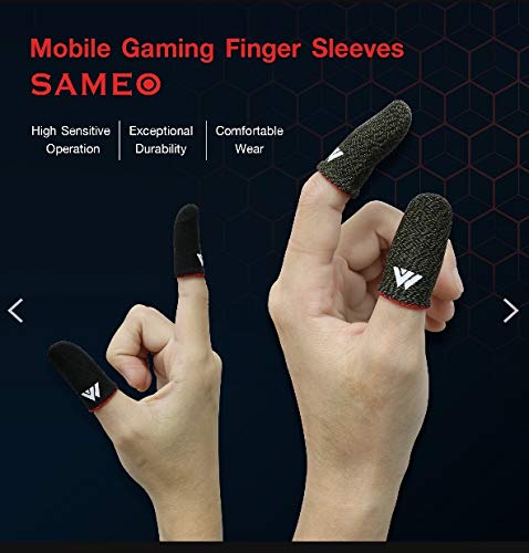 SAMEO Gaming Finger Sleeves for Mobile Game Controllers (Pack of 3 Pair) Anti-Sweat Breathable Seamless Thumb Finger Sleeve for League of Legend, PUBG, Rules of Survival, Knives Out (Gray)