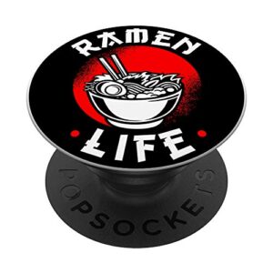 ramen life kawaii japanese noodles anime asian food ramen popsockets popgrip: swappable grip for phones & tablets