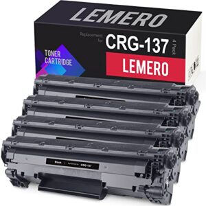 lemero compatible toner cartridge replacement for canon 137 crg137 for canon imageclass mf236n mf232w mf216n lbp151dw d570 printer (black, 4-pack)