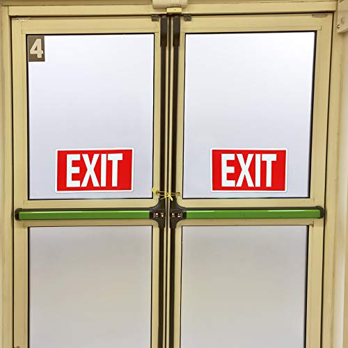 EXIT Signs Glow In The Dark EXIT Decals 3 Pack 12"x7" EXIT Photoluminescent Signs Stickers, Glows For Up To 8 Hours