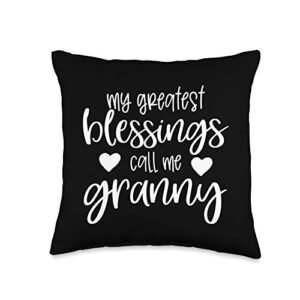 mother's day gifts ec my greatest blessings call me granny mother's day her throw pillow, 16x16, multicolor