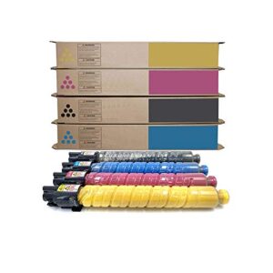 toner pros (tm) compatible [high yield] toner cartridge (842370, 842371, 842372, 842373) for ricoh im c400, lanier im c400, savin im c400 printers (4 color pack) - black 17,500 and colors 8,000 pages