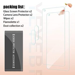 YEYEBF Galaxy A11 HD Clear Tempered Glass Screen Protector + Camera Lens Protectors, [2+2 Pack] [3D Glass] [Anti-Glare] [Bubble-Free] Screen Protector Glass For Samsung Galaxy A11