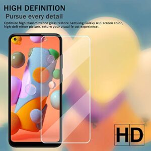 YEYEBF Galaxy A11 HD Clear Tempered Glass Screen Protector + Camera Lens Protectors, [2+2 Pack] [3D Glass] [Anti-Glare] [Bubble-Free] Screen Protector Glass For Samsung Galaxy A11