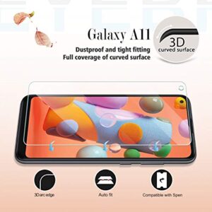 YEYEBF Galaxy A11 HD Clear Tempered Glass Screen Protector + Camera Lens Protectors, [2+2 Pack] [3D Glass] [Anti-Glare] [Bubble-Free] Screen Protector Glass For Samsung Galaxy A11