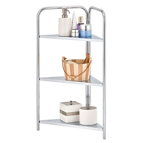 BEEY Narrow Standing Shelf Tower Storage Rack Metal Corner Shelf for Gap Space Laundry Room Kitchen Bathroom (3-Tiers)