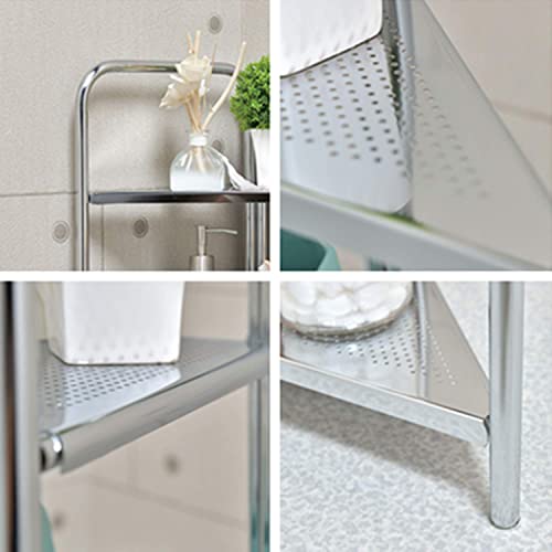 BEEY Narrow Standing Shelf Tower Storage Rack Metal Corner Shelf for Gap Space Laundry Room Kitchen Bathroom (3-Tiers)