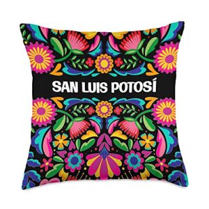 mi querido mexico san luis potosi flores mexicanas throw pillow, 18x18, multicolor
