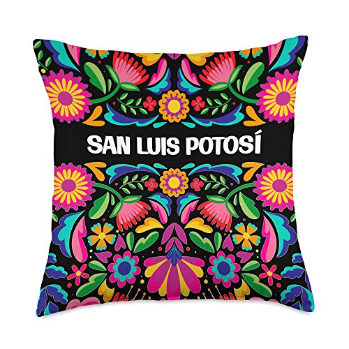 Mi Querido Mexico San Luis Potosi Flores Mexicanas Throw Pillow, 18x18, Multicolor