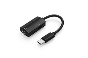 xrgo black type c to 3.5mm audio adapter with charging port