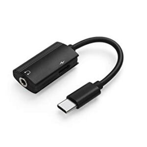 XRGO Black Type C to 3.5mm Audio Adapter with Charging Port
