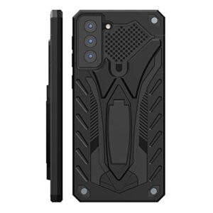 kitoo designed for samsung galaxy s21 plus case with kickstand 5g, military grade 12ft. drop tested - black