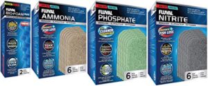 fluval bundle of 4 replacement medias for 307 aquarium filters: bio-foam, ammonia remover, phosphate remover, nitrite remover