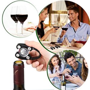 4 Pieces Magnetic Wine Foil Cutters Wine Bottle Opening Accessories Black Wine Foil Removes ABS Wine Foil Cutters for Outdoor Indoor Parties Daily Application