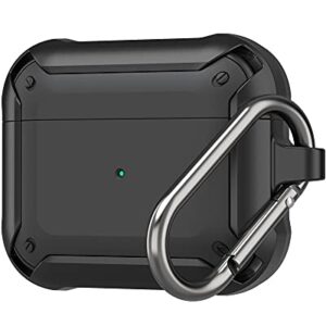 ProCase AirPods 3 Case 2021 with Keychain, Full-Body Rugged Protective Shockproof Carrying Case Cover for AirPods 3rd Generation -Black