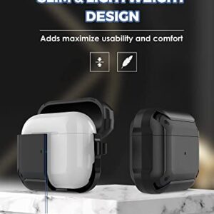 ProCase AirPods 3 Case 2021 with Keychain, Full-Body Rugged Protective Shockproof Carrying Case Cover for AirPods 3rd Generation -Black