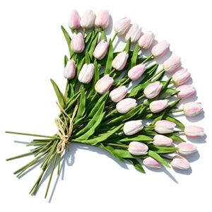 only art 30pcs peach artificial tulip flowers with soft latex materials for mother's day home & kitchen decoration