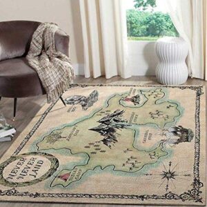 peter pann never-land map home decor rectangle area rug (large)