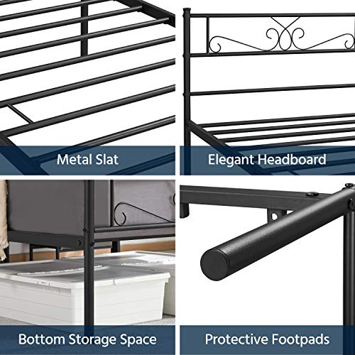 Yaheetech Twin Size Bed Frames/Metal Platform Bed with Headboard and Footboard/No Box Spring Needed/Easy Assembly, Black