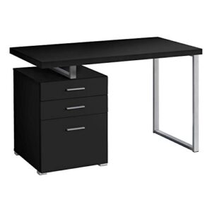 monarch specialties i 7649 computer desk, home office, laptop, left, right set-up, storage drawers, 48" l, work, metal, laminate, black, grey, contemporary