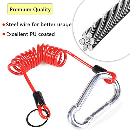 6 Foot Breakaway Trailer Cable,Trailer Safety Breakaway Cable Spring Towing Coiled Wire for RV Trailer Emergency Camper (1 Pack)