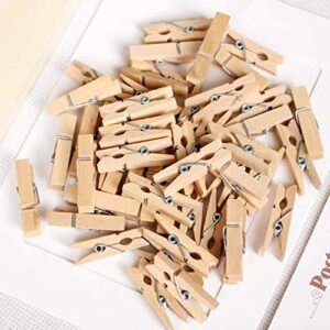 Aeyistry 50 Pcs Wooden Clothespins for Crafts, Natural Clothes Pins, Photo Picture Holder(1.4*0.28 inches)