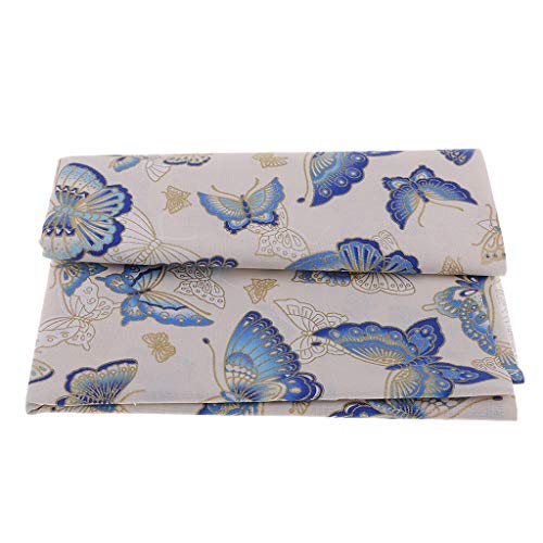 Colcolo Butterflies Cotton Fabric Yard Sewing 59"Wide, 0.5 Meter