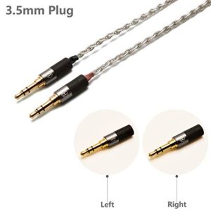 GUCraftsman 6N Single Crystal Silver Upgrade Cable 2.5mm/4.4mm Balanec Headphone Upgrade Cables for Beyerdynamic T1 2nd T5P 2nd T5P 3nd Final d8000Pro Denon AH-D5200 AH-D7200 AH-D9200 (4.4mm Plug)