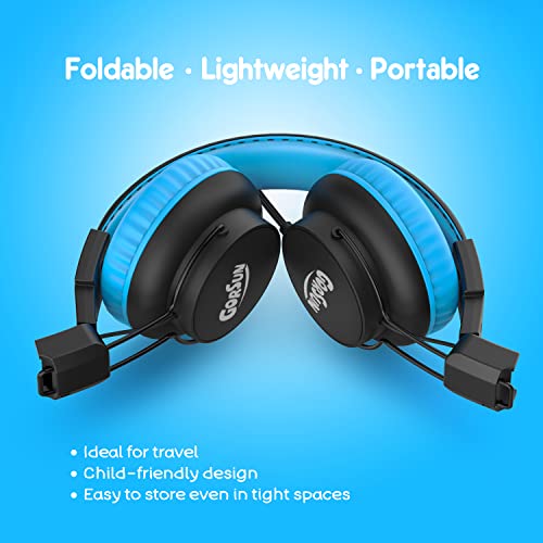 gorsun Kids Headphones, Headphones for Kids for School, 85dB/94dB Volume Limited, Wired Headphones with Mic, Sharing Function, Adjustable Toddler Headphones for School/Tablet/PC