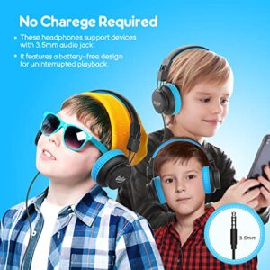 gorsun Kids Headphones, Headphones for Kids for School, 85dB/94dB Volume Limited, Wired Headphones with Mic, Sharing Function, Adjustable Toddler Headphones for School/Tablet/PC