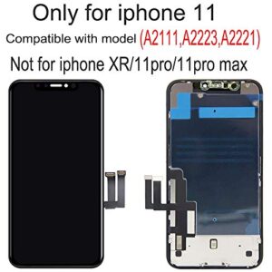 for iPhone 11 Screen Replacement,LCD Display 3D Touch Digitizer Assembly,Compatible with iPhone 11 Screen Replacement 6.1 inch (Model A2111, A2223, A2221) with Repair Tools and Screen Protector