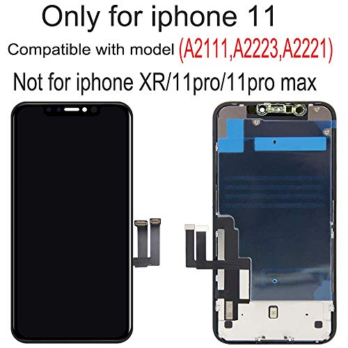 for iPhone 11 Screen Replacement,LCD Display 3D Touch Digitizer Assembly,Compatible with iPhone 11 Screen Replacement 6.1 inch (Model A2111, A2223, A2221) with Repair Tools and Screen Protector