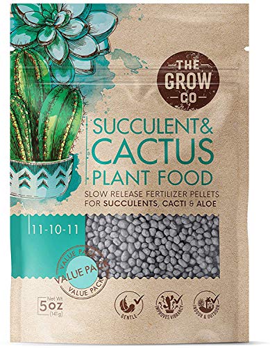 Succulents & Cactus Plant Food - Gentle Long Lasting Formula, Slow Release Fertilizer (Liquid Alternative) for All Potted Succulent, Cacti & Aloe Vera Plants (5 oz)