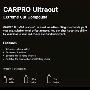 CARPRO UltraCut - 500ml - Extreme Cut Compound, Low Dusting, Minimal Hazing, for Rotary or DA Polishing with Long Work Time