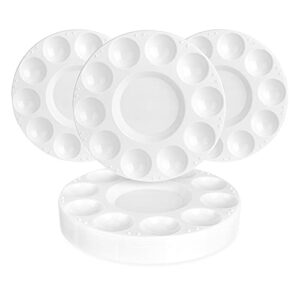 amazon basics round paint tray palettes, white, 15 pcs