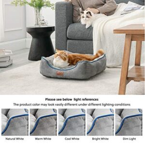 Bedsure Small Dog Bed for Small Dogs Washable - Cat Beds for Indoor Cats, 20 Inches Rectangle Cuddle Puppy Bed with Anti-Slip Bottom, Grey