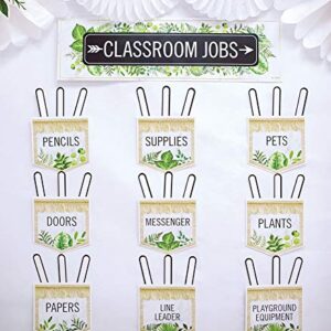 Schoolgirl Style Simply Boho Mini Bulletin Board Set—Job Assignment Pockets and Student Cutouts for Classroom Tasks, Roles and Responsibilities (46 pc) (110509)