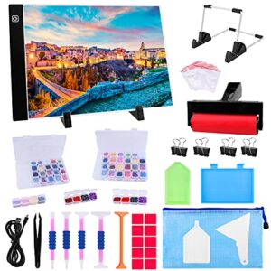 ratukall 183pcs a4 diamond painting light pad kit, light board for diamond painting accessories, tracing light box with 5d painting tools set for full drill & partial drill 5d diamond art