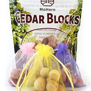 MoHern Cedar Balls for Clothes Storage, 30 Pcs Cedar Blocks for Clothes Storage, Cedar Chips for Clothes Storage
