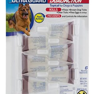 Hartz UltraGuard Dual Action Flea & Tick Topical Dog Treatment and Flea and Tick Prevention, 6 Months, 60+ Pound Dogs