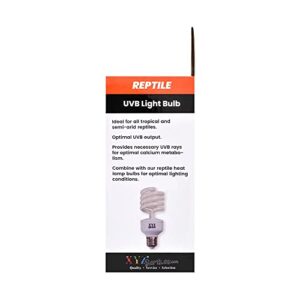 XYZReptiles 26 Watt Reptile UVB Bulb 5.0 Reptile Light (2 Pack Bulbs)