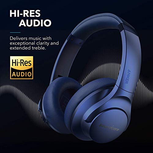 Anker Soundcore Life Q20 Hybrid Active Noise Cancelling Headphones, Wireless Over Ear Bluetooth Headphones, 40H Playtime, Hi-Res Audio, Deep Bass, Memory Foam Ear Cups(Renewed)