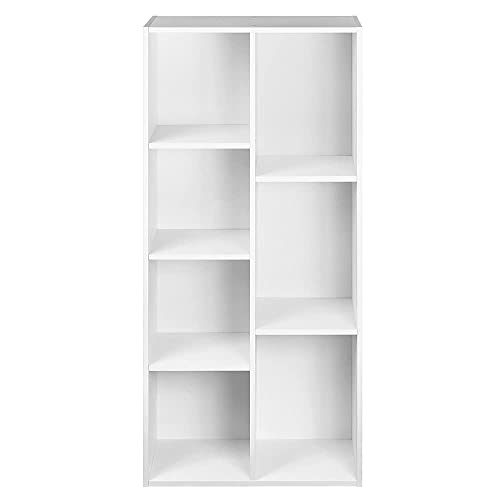 Amazon Basics 7-Cube Organizer Bookcase, White