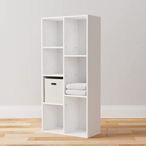 Amazon Basics 7-Cube Organizer Bookcase, White
