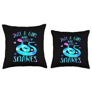 Just a Girl Who Loves Snakes Theme Cute Snake Lover Galaxy Throw Pillow