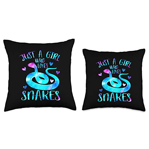 Just a Girl Who Loves Snakes Theme Cute Snake Lover Galaxy Throw Pillow