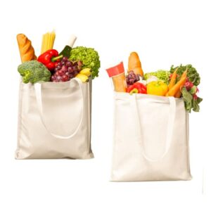 whitewrap canvas grocery shopping bag with 6 pockets 14.5” x 13” x 8”