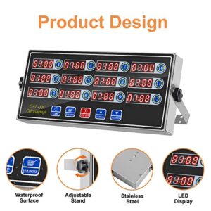 YOOYIST Restaurant Kitchen Timers Commercial 12-Channel Digital Cooking Timers Multiple for Food Fryer Baking Pizza Coffee Professional Stainless Steel Loud Heavy Duty