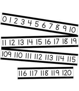 schoolgirl style simply boho number line mini bulletin board—number line, counting, addition, subtraction math skills practice, classroom or homeschool learning (16 pc)