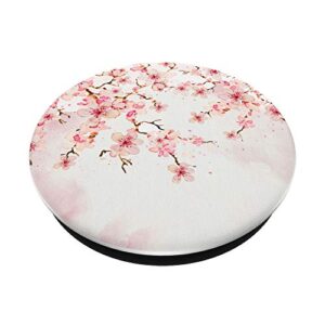 Japan Pink Flower Gift Sakura Florist Anime Cherry Blossom PopSockets PopGrip: Swappable Grip for Phones & Tablets